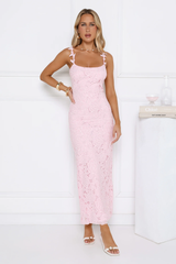 Daydreaming Light Embroidered Maxi Dress Pink