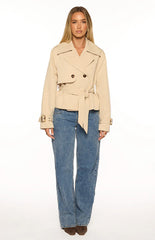 Wilda Cream Cropped Trench Coat