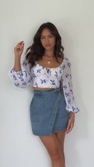 Jamaya Mini Skirt - Blue Denim