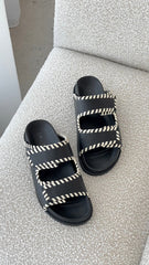 Sol Sana Fontelina Footbed - Black / Off White Trim