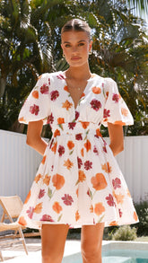 Erin Mini Dress - Springtime Print