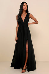 Heavenly Hues Black Maxi Dress
