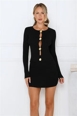 Snowdrop Knit Long Sleeve Top Black