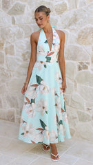 Skye Maxi Dress - Aqua/White Floral