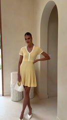 Kaylee Pleat Dress - Yellow