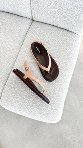 Daisy Slide - Natural Leather