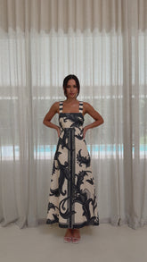 Mandy Maxi Dress - Cream / Black