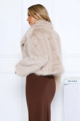 Night Spark Faux Fur Coat Beige