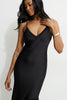 Asymmetric Satin Maxi Dress