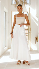 Avery Wide Leg Pants - White