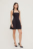 Amaya Satin Halter Mini Dress-Black