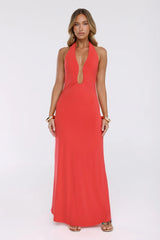 Style Protocol Halter Maxi Dress Red