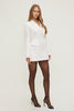 Chrishelle Satin Blazer Romper Mini Dress-White