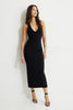 Sculpt Plunging Halter Maxi Dress-Jet Black