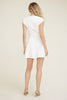 Godet Ponte Mini Dress-White