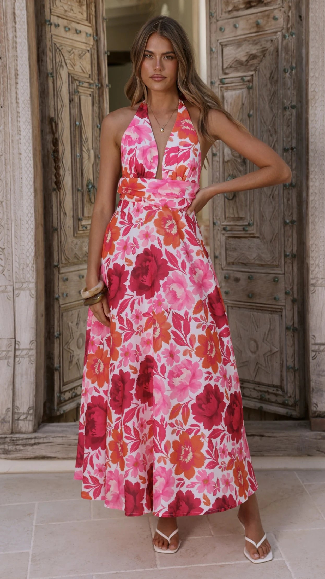 Anara Maxi Dress - Pink Floral