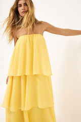 Bandeau Tiered Volume Maxi Dress