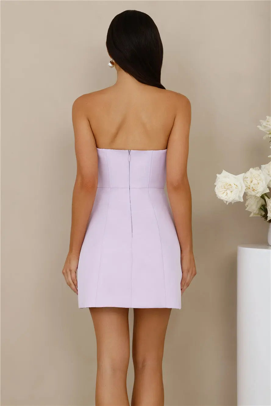 Wild Rose Affair Strapless Mini Dress Lilac