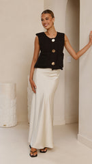 Darina Bias Cut Maxi Skirt - Champagne