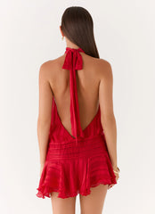 Willow Chiffon Mini Dress - Red