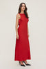 Nora Satin Maxi Slip Dress-Red