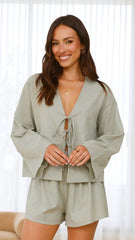 Iveena Top and Shorts Set - Sage
