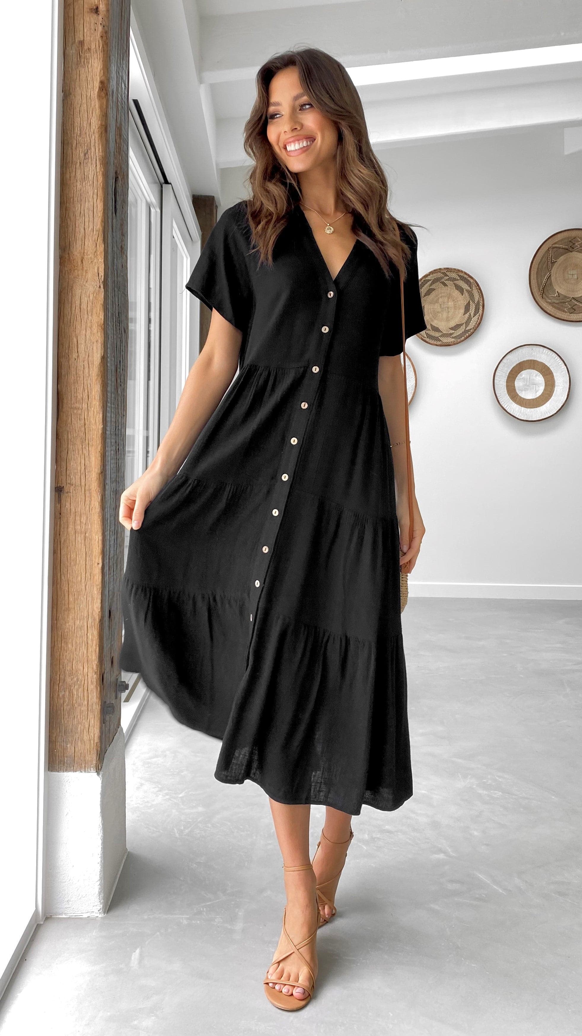 Kimberly Midi Dress - Black