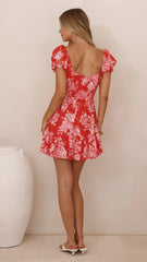Kori Mini Dress - Red Floral