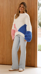 Nila Knit Sweater - White Multi