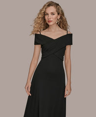 Donna Karan New York Women's Criss-Cross Off-Shoulder Dress