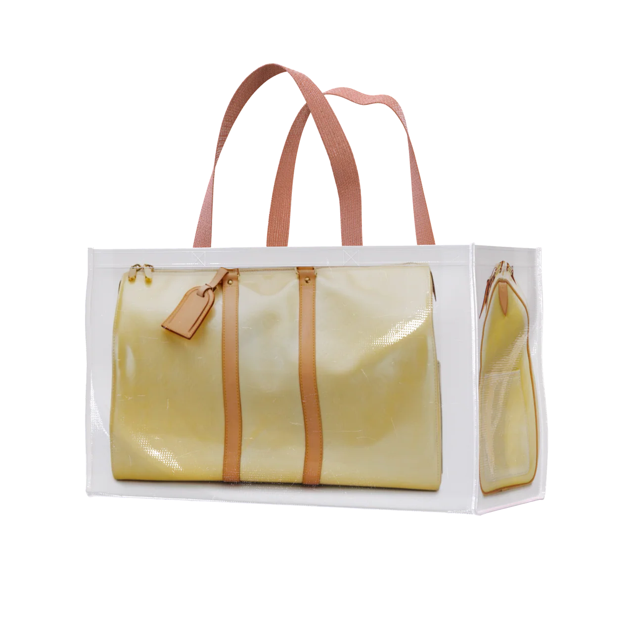 TITA ELVIE duffle Grocery Bag, yellow  canvas, large