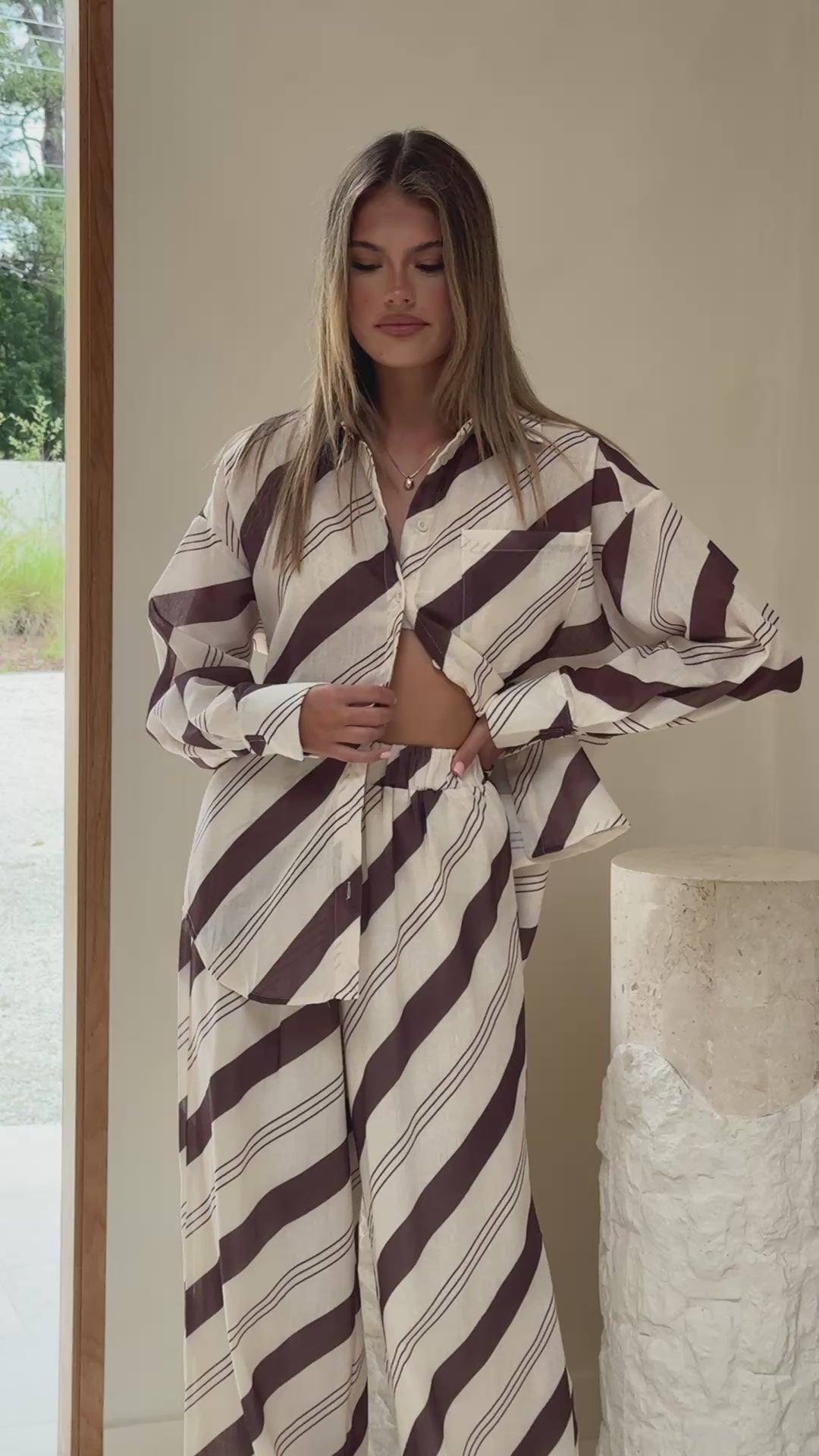 Torrey Wide Leg Pants - Cream/Cacao