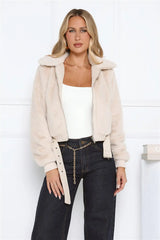 Plush Princess Faux Fur Jacket Cream