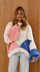 Nila Knit Sweater - White Multi