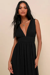 Heavenly Hues Black Maxi Dress