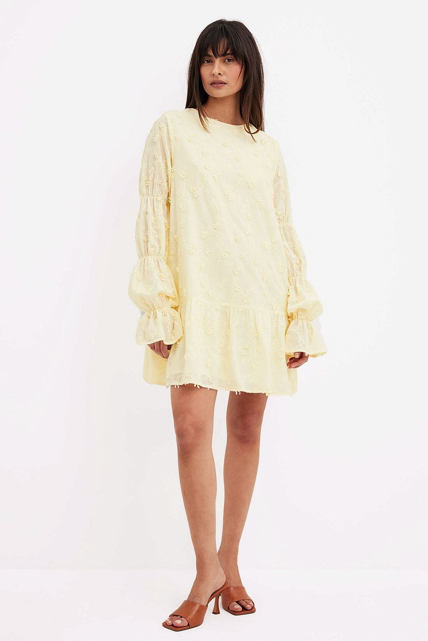 Sleeve Detail Deep Back Dress