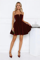 Fireside Luxe Velvet Mini Dress Wine