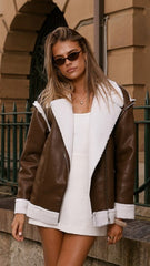 London Oversized Biker - Brown
