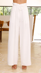 Melinda High Waist Pants - White