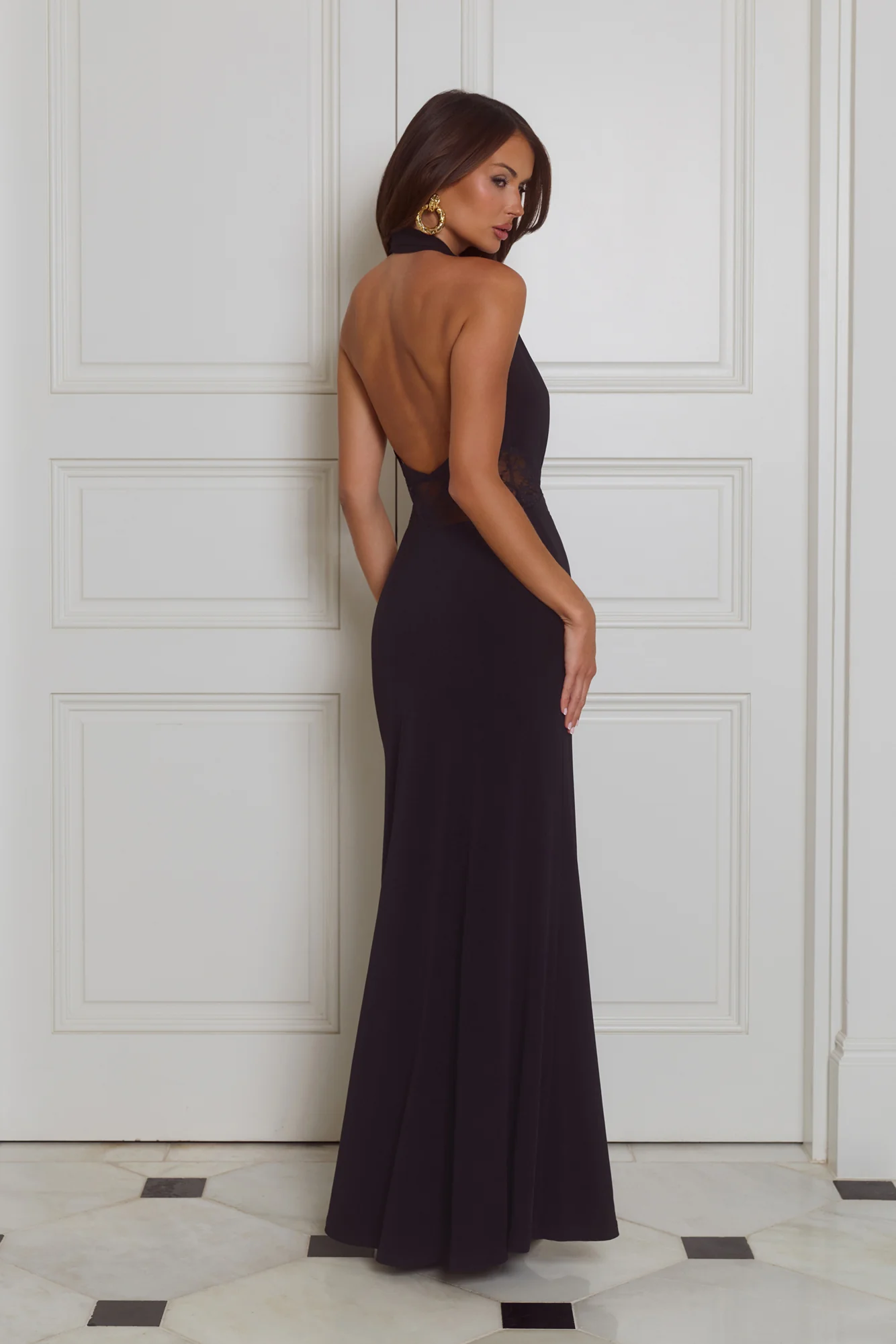 Irresistible Nights Halter Maxi Dress Black
