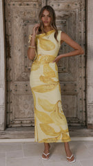 Seona Maxi Dress - Yellow Floral