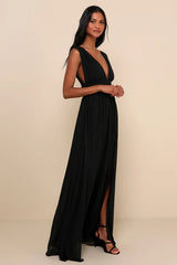 Heavenly Hues Black Maxi Dress