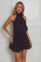 Flaunt It Gorgeous Halter Mini Dress Black