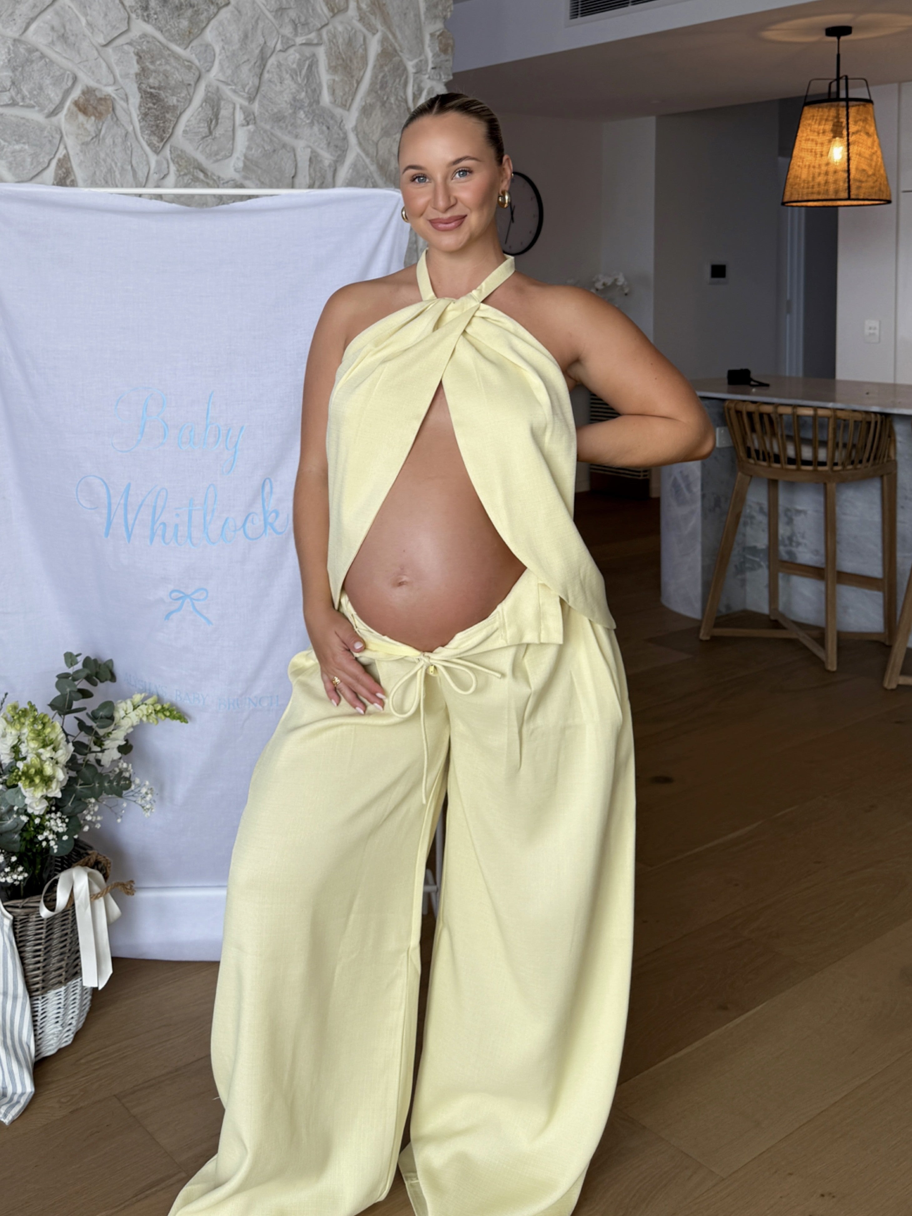 Melinda High Waist Pants - Soft Yellow