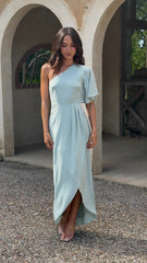 Emma One Sleeve Maxi Dress - Sage
