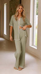 Shaylie Wide Leg Pants - Sage