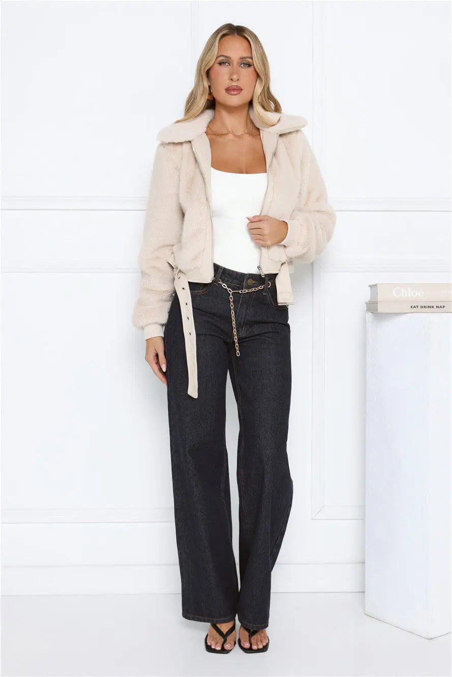 Plush Princess Faux Fur Jacket Cream