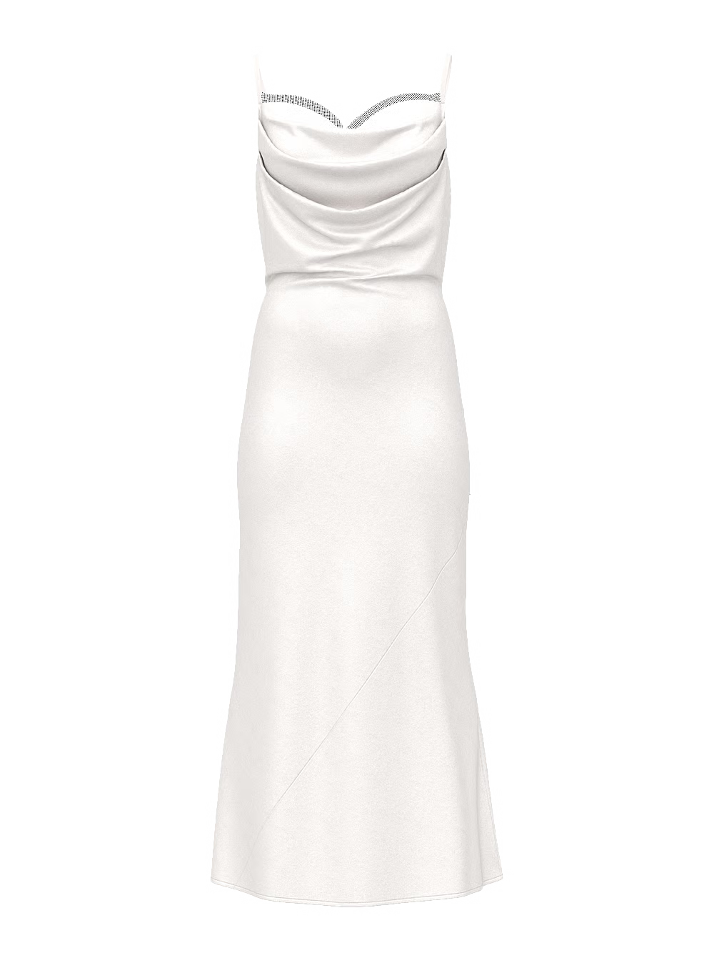 Satin Sparkle Draped Maxi Slip