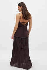 Sheer Plisse Skirt Slip Dress