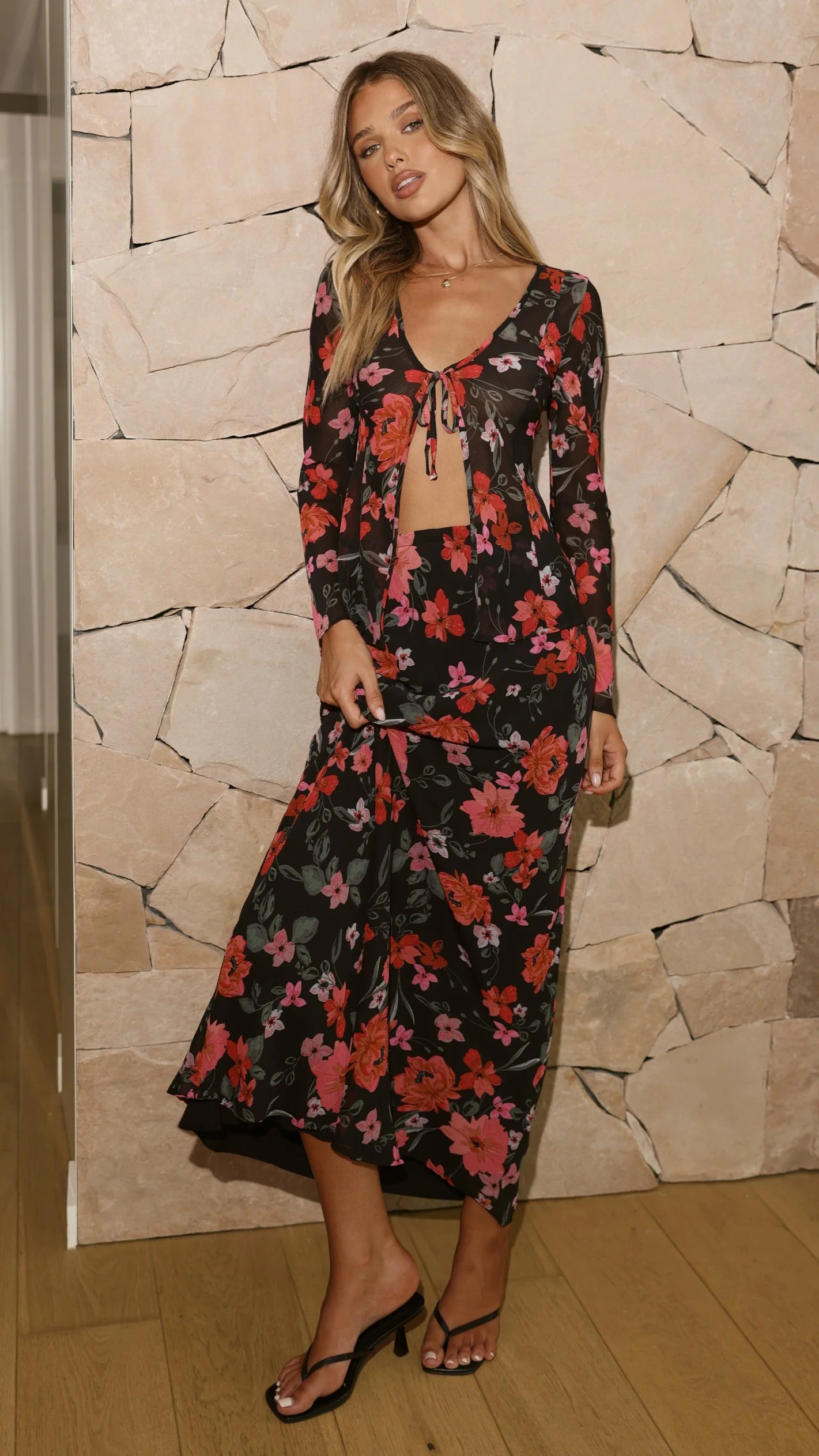 Flo Maxi Skirt - Dark Floral